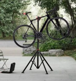 ACAZA Fiets Bevestigingsstandaard Met Snelsluiting, Gereedschapshouder En Stuurhouder, Lichte En Draagbare Reparatie Standaard Voor Fietsen, Zwart Statief -Abus Fiets Deals Store 1128x1200