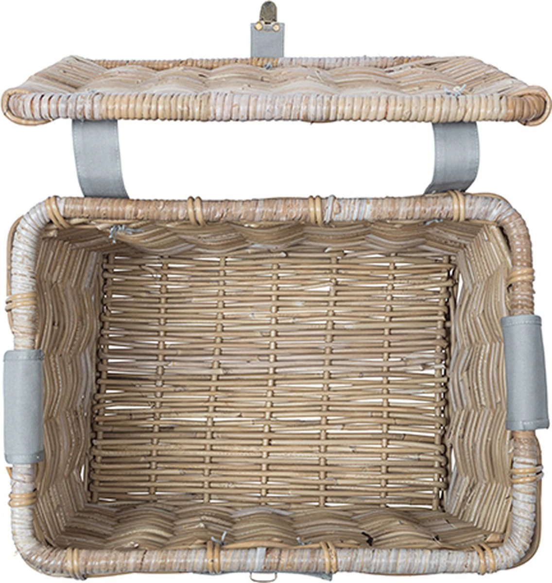 Basil Denton Fietsmand L - Voor - Rotan - Grijs - Large 3 Basil Denton Fietsmand L - Voor - Rotan - Grijs - Large - Afbeelding 3