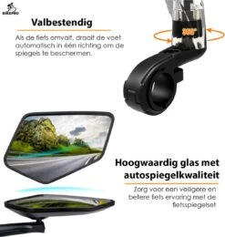 BikePro Verstelbare Fietsspiegel Set Incl. Reflectoren - Links & Rechts - Achteruitkijkspiegel Fiets - Geschikt Voor E Bike, Fiets, Motor, Step -Abus Fiets Deals Store 1138x1200