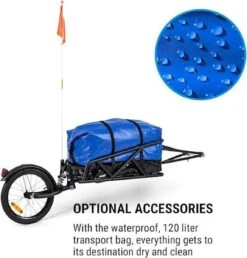Klarfit Follower Fietsaanhanger Set - Fietskar 16" Luchtband - Aanhangwagen 35 Kg Belastbaarheid - Transporttas 120 Liter -Abus Fiets Deals Store 1147x1200