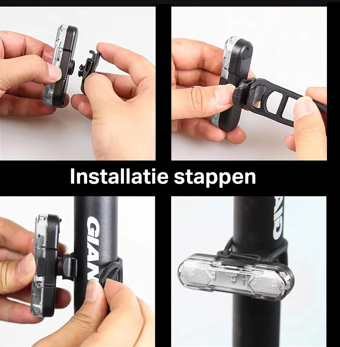 Transnect® – Fietsverlichting LED Set - Fietslampjes Voor En Achter Licht - 4 Lichtstanden – USB Oplaadbaar - Draagbaar – Waterdicht 7 Transnect® – Fietsverlichting LED Set - Fietslampjes Voor En Achter Licht - 4 Lichtstanden – USB Oplaadbaar - Draagbaar – Waterdicht - Afbeelding 7