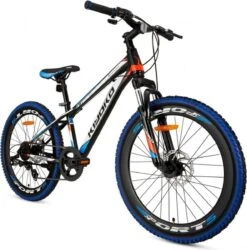 Supersuper Kiyoko Kinder Mountainbike - 7 Versnellingen - 24 Inch - Jongens - Zwart/Blauw -Abus Fiets Deals Store 1186x1200 1