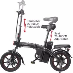 F-Wheel DYU A5 - Elektrische Vouwfiets - E Bike - 14 Inch - 7.5 Ah - 25km/u - Zwart -Abus Fiets Deals Store 1193x1200