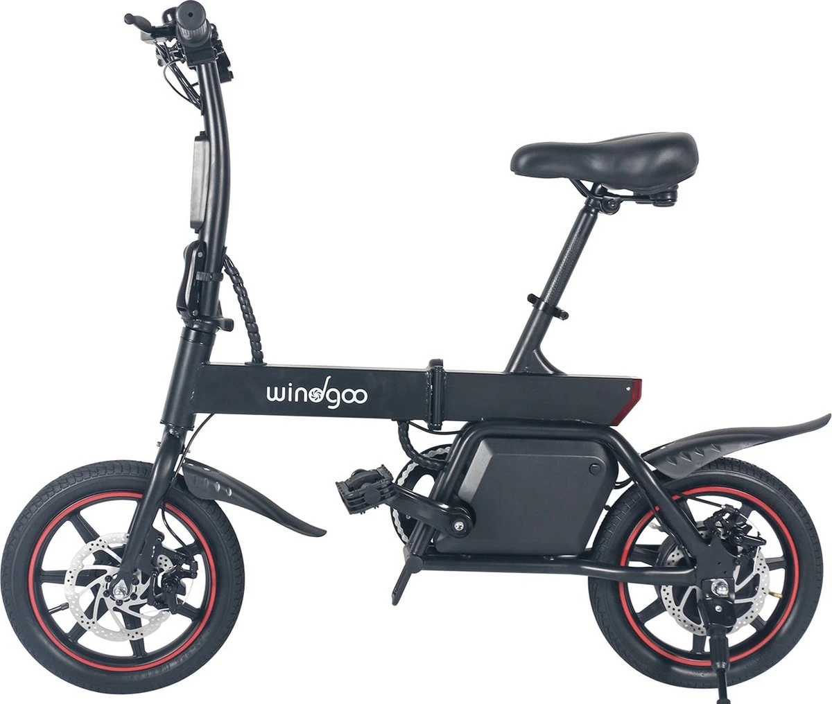 Windgoo B20 V2 - Smart E Bike - APP IOS Android - Elektrische Vouwfiets Zonder Gashandel - 250W - 14 Inch - 25 KM/H - Zwart 2 Windgoo B20 V2 - Smart E Bike - APP IOS Android - Elektrische Vouwfiets Zonder Gashandel - 250W - 14 Inch - 25 KM/H - Zwart - Afbeelding 2