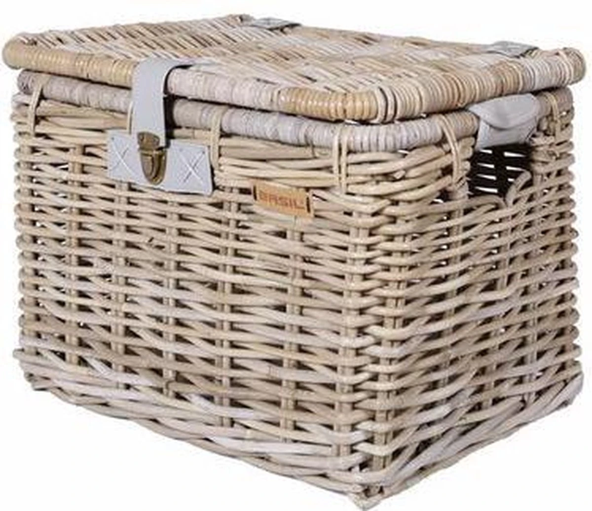 Basil Denton Fietsmand L - Voor - Rotan - Grijs - Large 5 Basil Denton Fietsmand L - Voor - Rotan - Grijs - Large - Afbeelding 5
