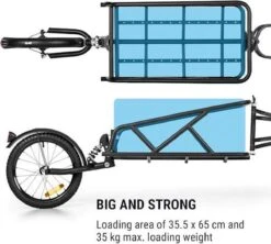Klarfit Follower Fietsaanhanger Set - Fietskar 16" Luchtband - Aanhangwagen 35 Kg Belastbaarheid - Transporttas 120 Liter -Abus Fiets Deals Store 1200x1077