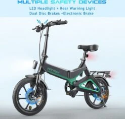 Merkloos Hitway 14F005 Elektrische Fiets E-bike | Opvouwbaar | 250W Motor | 7.5Ah | 16" | Zwart / Groen -Abus Fiets Deals Store 1200x1148 1