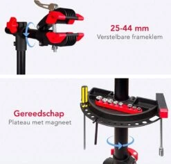 LifeGoods Fiets Montagestandaard - Fietsreparatie Racefiets / MTB - Incl. Stuurhouder - Zwart/Rood -Abus Fiets Deals Store 1200x1148 2