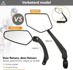 BikePro Verstelbare Fietsspiegel Set Incl. Reflectoren - Links & Rechts - Achteruitkijkspiegel Fiets - Geschikt Voor E Bike, Fiets, Motor, Step -Abus Fiets Deals Store 1200x1153 2