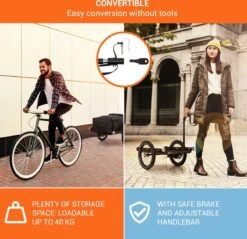 Cargo Bull Travel Aanhangwagen 40kg Fietsaanhanger Zwart/hout -Abus Fiets Deals Store 1200x1159 1