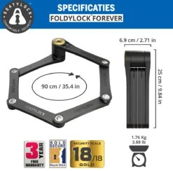 FoldyLock Forever Vouwslot Fietsslot 18/18 Gold Hoge Kwaliteit - Voor Elk Type Fiets - Met Houder 90cm -Abus Fiets Deals Store 1200x1184 6
