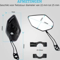 NueNext Fietsspiegel Ebike 2 Stuks – Achteruitkijk Spiegel Op Stuur – Multi-verstelbaar – 360 Rotatie - Speed-pedelec -Abus Fiets Deals Store 1200x1188 2