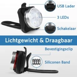 Fietsverlichting USB Oplaadbaar - Waterdicht Fietslamp - LED Fietslampjes - Voorlicht En Achterlicht - Voor Fiets -Abus Fiets Deals Store 1200x1196 1
