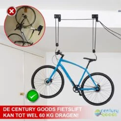 Century Goods Fietslift - Fietstakel - Fiets Ophangsysteem - Met Valbeveiliging | 60 Kg Draagkracht -Abus Fiets Deals Store 1200x1198