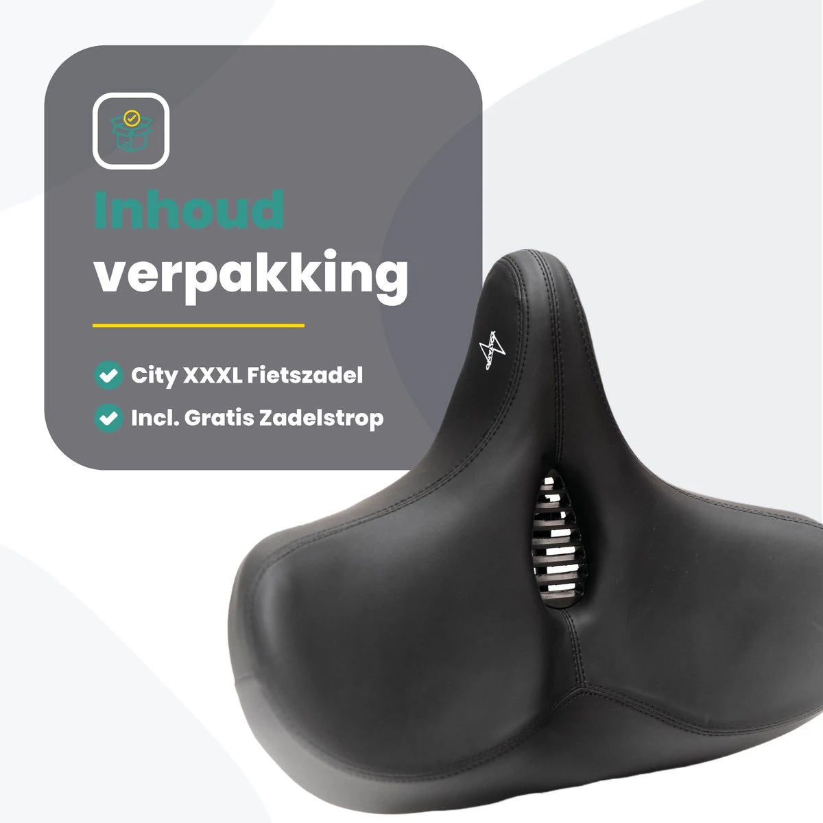 Voltano City XXXL Fietszadel Met Uitsparing – Unisex Extra Breed Fietszadel – Tegen Zadelpijn – 100% Waterdicht – Incl. Gratis Zadelstrop - Zwart 6 Voltano City XXXL Fietszadel Met Uitsparing – Unisex Extra Breed Fietszadel – Tegen Zadelpijn – 100% Waterdicht – Incl. Gratis Zadelstrop - Zwart - Afbeelding 6