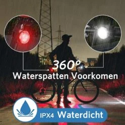 Fietsverlichting USB Oplaadbaar - Waterdicht Fietslamp - LED Fietslampjes - Voorlicht En Achterlicht - Voor Fiets -Abus Fiets Deals Store 1200x1200 152