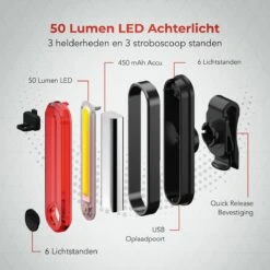 LifeGoods LED Fietsverlichting Set - Voorlicht En Achterlicht - USB Oplaadbaar - Zwart -Abus Fiets Deals Store 1200x1200 167
