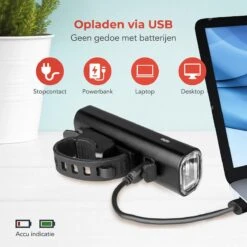 LifeGoods LED Fietsverlichting Set - Voorlicht En Achterlicht - USB Oplaadbaar - Zwart -Abus Fiets Deals Store 1200x1200 169