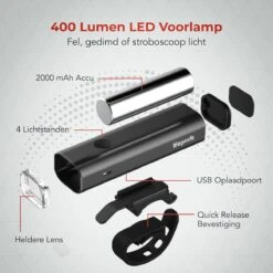 LifeGoods LED Fietsverlichting Set - Voorlicht En Achterlicht - USB Oplaadbaar - Zwart -Abus Fiets Deals Store 1200x1200 171