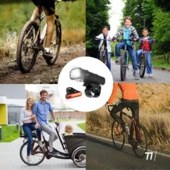 TIKKENS LED Fietsverlichting Set - Fietslamp USB Oplaadbaar - Fietslampjes Voorlicht & Achterlicht - Waterdicht – Zwart -Abus Fiets Deals Store 1200x1200 197