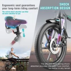 Merkloos Hitway 14F005 Elektrische Fiets E-bike | Opvouwbaar | 250W Motor | 7.5Ah | 16" | Zwart / Groen -Abus Fiets Deals Store 1200x1200 27