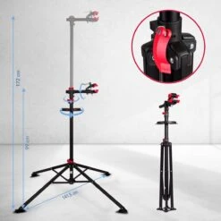 LifeGoods Fiets Montagestandaard - Fietsreparatie Racefiets / MTB - Incl. Stuurhouder - Zwart/Rood -Abus Fiets Deals Store 1200x1200 271