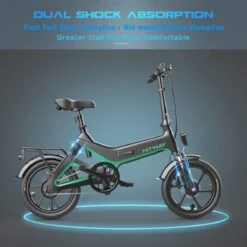 Merkloos Hitway 14F005 Elektrische Fiets E-bike | Opvouwbaar | 250W Motor | 7.5Ah | 16" | Zwart / Groen -Abus Fiets Deals Store 1200x1200 28