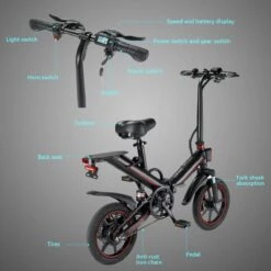 OUXI - V5 - 16 Inch - Elektrische Fiets - E Bike - Elektrische Vouwfiets - APP IOS/ Android - 500W Motor - 15Ah Lithuim Ion Batterij - Zwart -Abus Fiets Deals Store 1200x1200 40