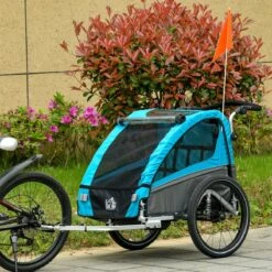 HOMCOM 3-in-1 Kinderaanhanger Jogger Fietskar Voor 2 Kinderen Aluminium 440-018 -Abus Fiets Deals Store 1200x1200 52