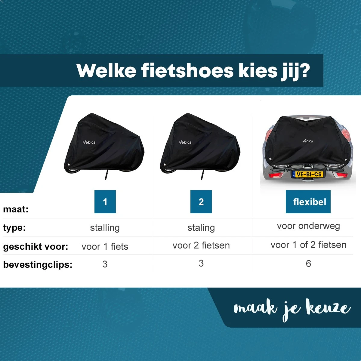 Vebics® Fietshoes Voor 2 Fietsen Fietsendrager - Waterdicht - Elektrische Fiets - Fietsbeschermhoes 3 Vebics® Fietshoes Voor 2 Fietsen Fietsendrager - Waterdicht - Elektrische Fiets - Fietsbeschermhoes - Afbeelding 3