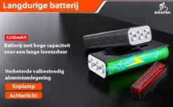BikePro LED Fietsverlichting Set - Voorlicht En Achterlicht - USB Oplaadbaar - Fietslamp - Koplamp Fiets - Fietslampjes - Fietslichten -Abus Fiets Deals Store 1200x741 2