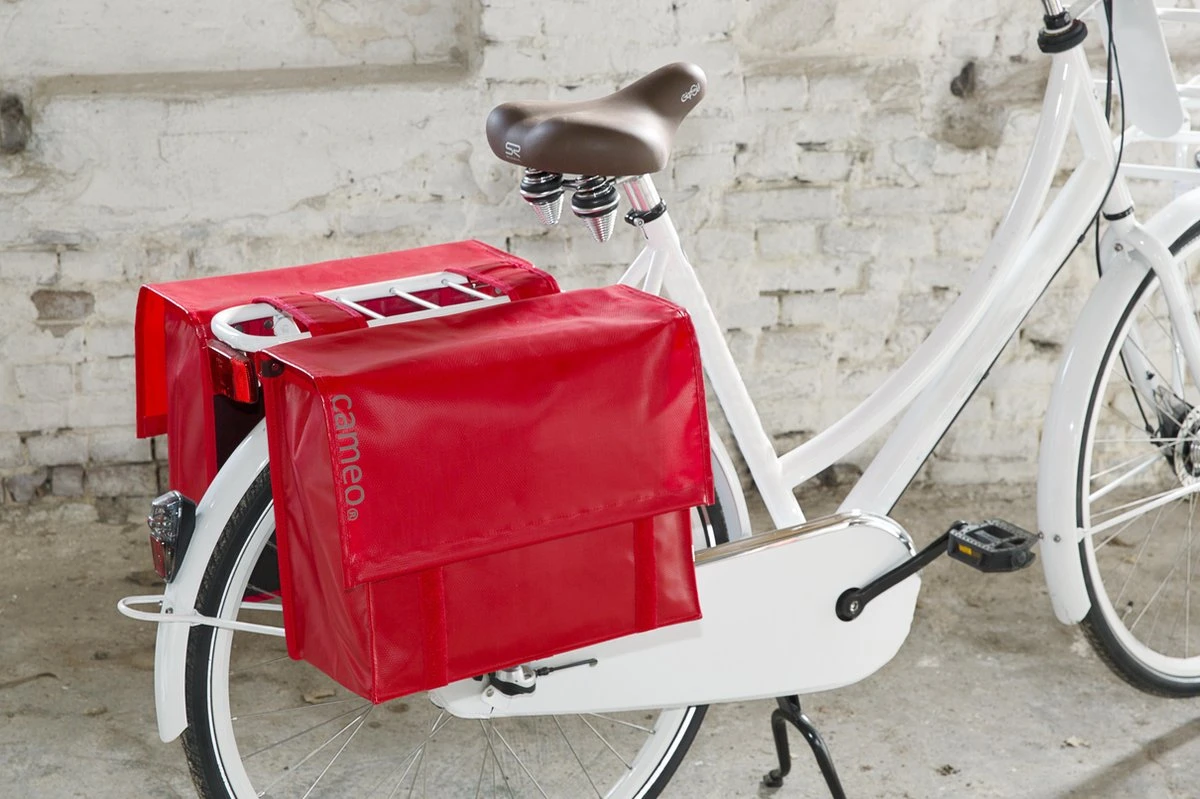 New Looxs Cameo Dubbele Fietstas - Bisonyl - 46 Liter - Rood 3 New Looxs Cameo Dubbele Fietstas - Bisonyl - 46 Liter - Rood - Afbeelding 3