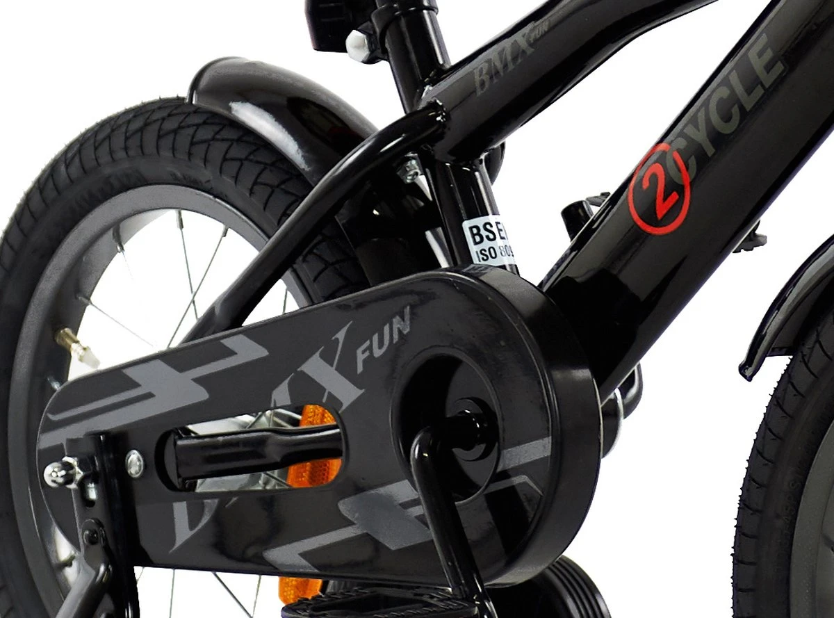 2Cycle BMX-Fun Kinderfiets - 14 Inch - Zwart - Jongensfiets 5 2Cycle BMX-Fun Kinderfiets - 14 Inch - Zwart - Jongensfiets - Afbeelding 5