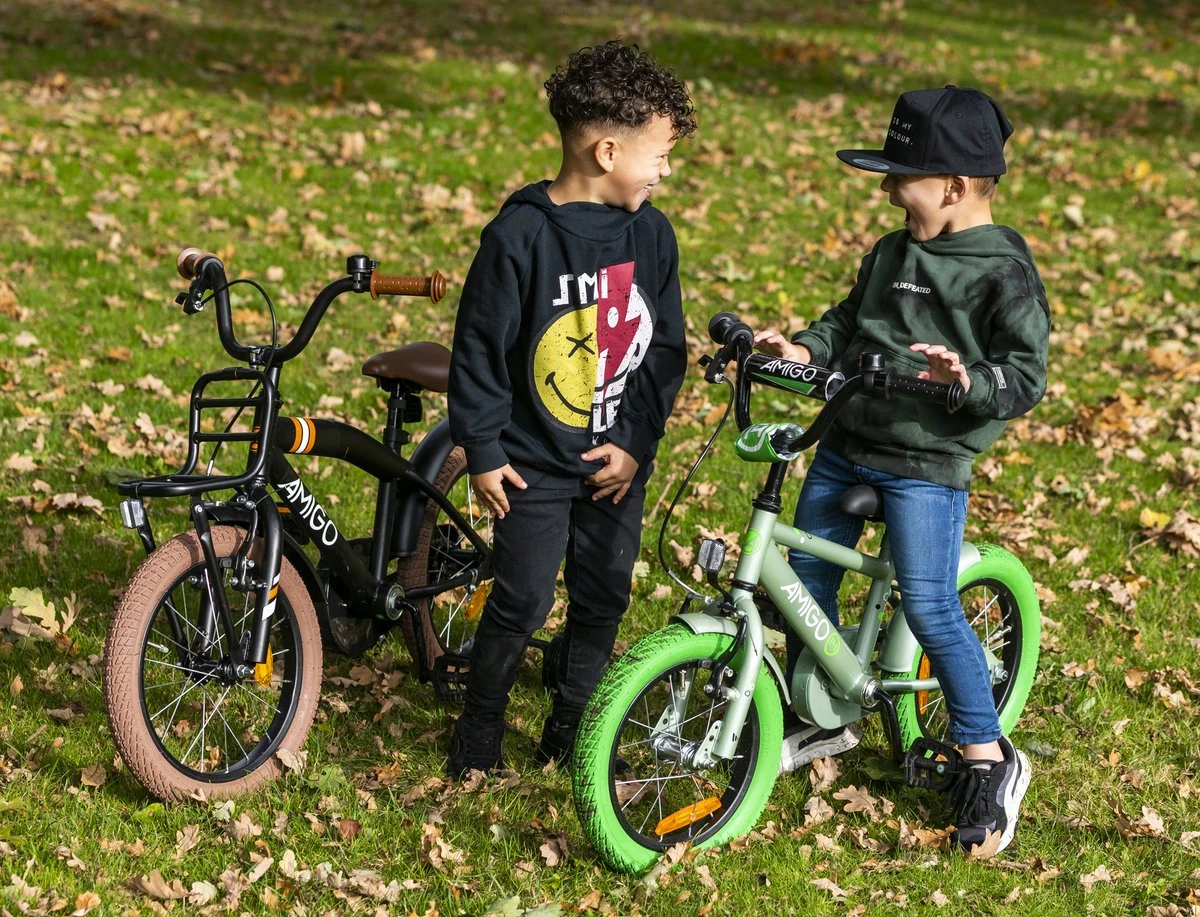 Amigo 2Cool Jongensfiets - Kinderfiets 12 Inch - Matzwart 5 Amigo 2Cool Jongensfiets - Kinderfiets 12 Inch - Matzwart - Afbeelding 5
