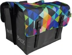 Beck Classic Dubbele Fietstas - 46 Liter - Colored Triangles