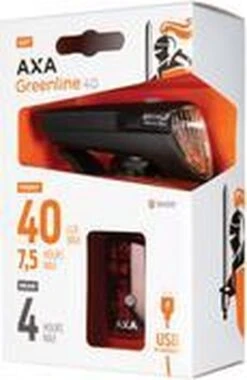 AXA Greenline 40 Lux - LED Fietslampjes Voor En Achter - Fietsverlichting USB Oplaadbaar -Abus Fiets Deals Store 779x1200