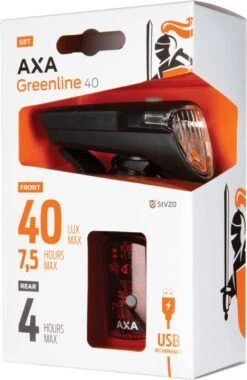 AXA Greenline 40 Lux - LED Fietslampjes Voor En Achter - Fietsverlichting USB Oplaadbaar -Abus Fiets Deals Store 781x1200 1