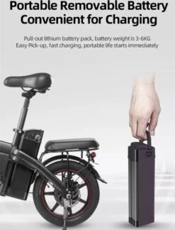 F-Wheel DYU A5 - Elektrische Vouwfiets - E Bike - 14 Inch - 7.5 Ah - 25km/u - Zwart -Abus Fiets Deals Store 916x1200