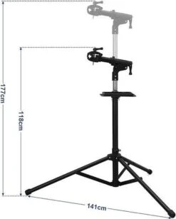 Merkloos Decopatent® PRO Montagestandaard Fiets - 360° Draaibaar - Verstelbaar + Gereedschapsbakje - Fiets Montage Reparatie Standaard -Abus Fiets Deals Store 967x1200